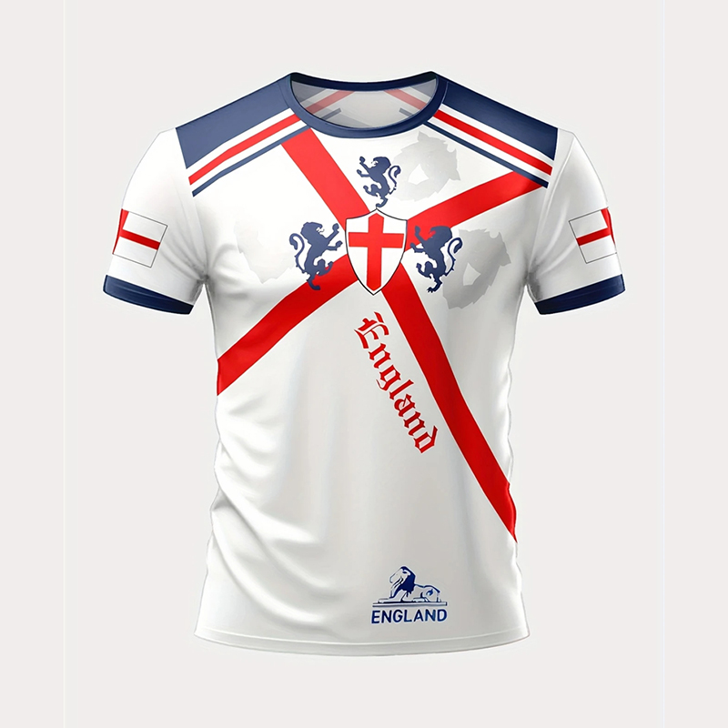 Badminton England - Летняя мужская футбольная футболка с флагом