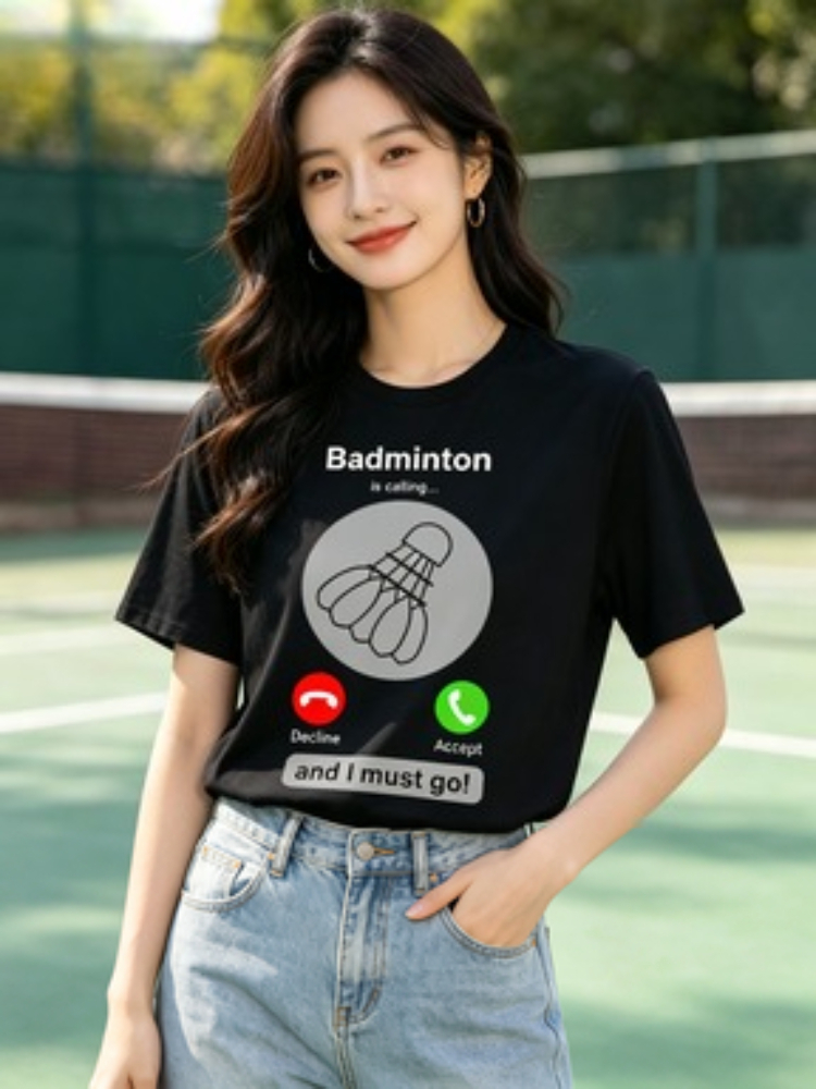 Женская футболка с забавным пр – обзор и цена Badminton Quotes Short